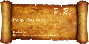 Papp Rajnald névjegykártya